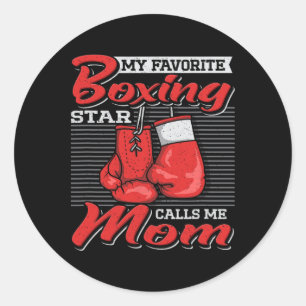 Boxer Mum My Favourite Boxing Star Calls Me Mum Co Classic Round Sticker