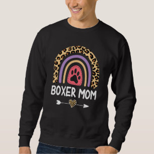 Boxer Mum Rainbow Leopard Dog Mama Cute Sweatshirt