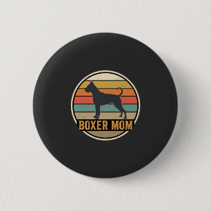 Boxer Mum Retro Sunset Dog 6 Cm Round Badge
