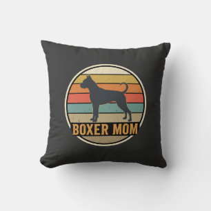 Boxer Mum Retro Sunset Dog Cushion