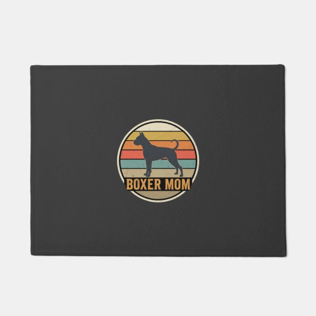 Boxer Mum Retro Sunset Dog Doormat (Front)
