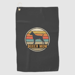 Boxer Mum Retro Sunset Dog Golf Towel