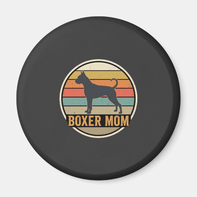 Boxer Mum Retro Sunset Dog Magnet (Front)