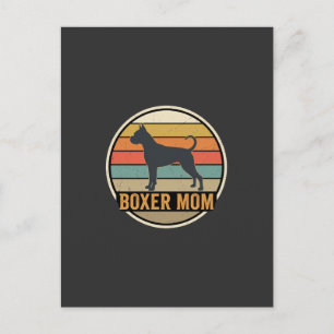 Boxer Mum Retro Sunset Dog Postcard