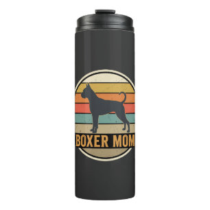 Boxer Mum Retro Sunset Dog Thermal Tumbler