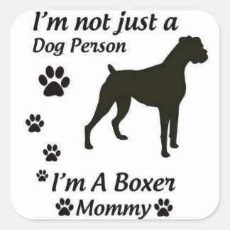 Boxer Mum Square Sticker
