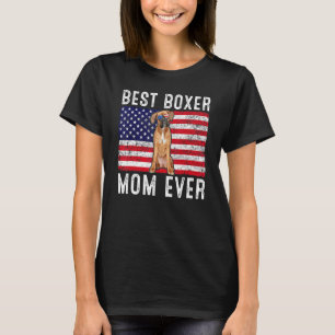 Boxer Mum Usa American Flag Boxer Dog Owner T-Shirt