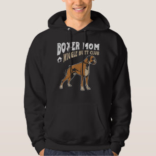 Boxer Mum Wiggle Butt Club design Boxer design Dog Hoodie