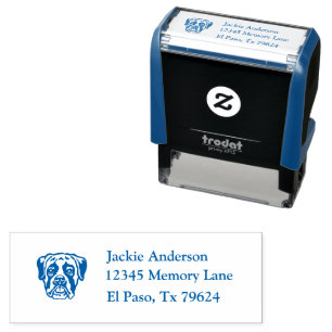 BOXER   Name and Return Address Self-inking Stamp