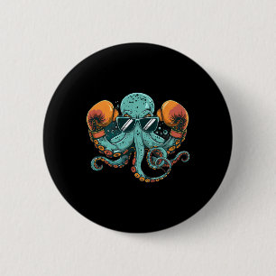 Boxer Octopus Lover Ocean Sea Creature Funny Boxin 6 Cm Round Badge