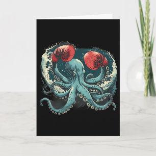 Boxer Octopus Lover Ocean Sea Creature Funny Boxin Card