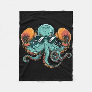 Boxer Octopus Lover Ocean Sea Creature Funny Boxin Fleece Blanket