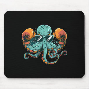 Boxer Octopus Lover Ocean Sea Creature Funny Boxin Mouse Pad