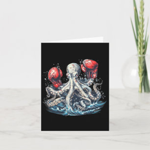 Boxer Octopus Lover Ocean Sea Creature Kickboxing Card
