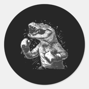 Boxer Octopus Lover Ocean Sea Creature Kickboxing Classic Round Sticker