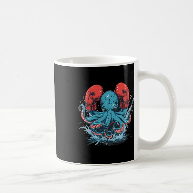 Boxer Octopus Lover Ocean Sea Creature Kickboxing  Coffee Mug (Right)