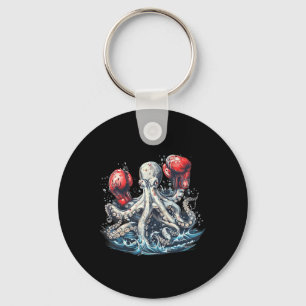 Boxer Octopus Lover Ocean Sea Creature Kickboxing Key Ring