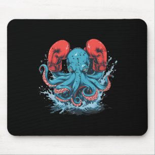 Boxer Octopus Lover Ocean Sea Creature Kickboxing Mouse Pad