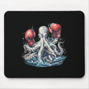 Boxer Octopus Lover Ocean Sea Creature Kickboxing Mouse Pad