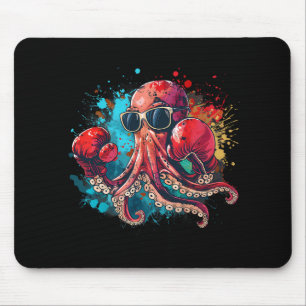 Boxer Octopus Lover Ocean Sea Creature Kickboxing Mouse Pad