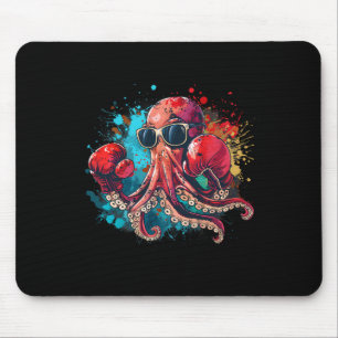Boxer Octopus Lover Ocean Sea Creature Kickboxing Mouse Pad