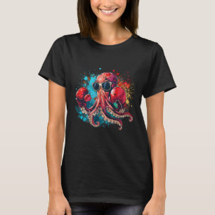 Boxer Octopus Lover Ocean Sea Creature Kickboxing T-Shirt