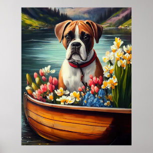 Boxer on a Paddle: A Scenic Adventure Poster