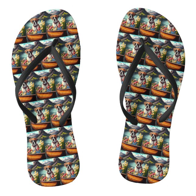 Boxer on a Paddle: A Scenic Adventure  Thongs (Footbed)