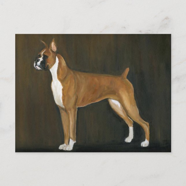 Boxer Original Dog Art Postcard (Front)