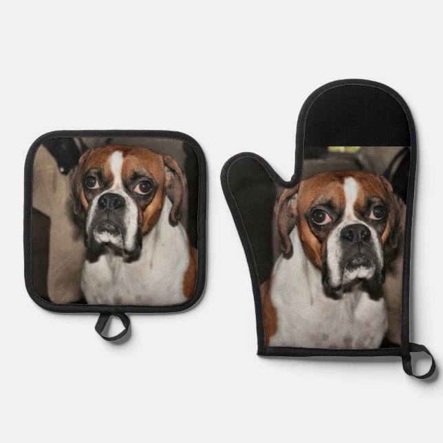 Boxer Oven Mitt & Pot Holder Set (Front)