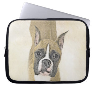 Boxer Painting - Cute Original Dog Art Laptop Sleeve