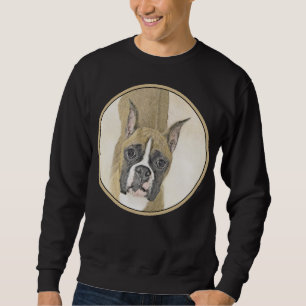 Boxer Painting - Cute Original Dog Art Sweatshirt