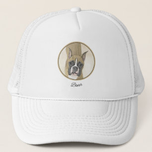 Boxer Painting - Cute Original Dog Art Trucker Hat