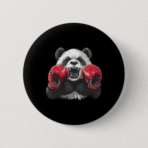 Boxer Panda With Boxing Gloves Kickboxing Funny Bo 6 Cm Round Badge