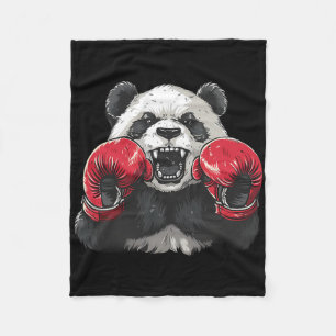 Boxer Panda With Boxing Gloves Kickboxing Funny Bo Fleece Blanket