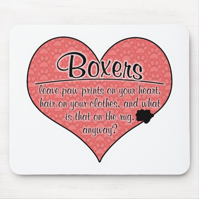 Boxer Paw Prints Dog Humour Mouse Pad (Front)