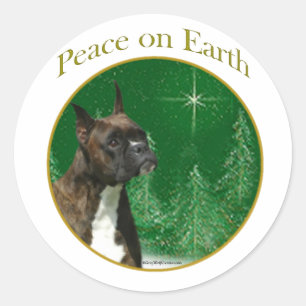 Boxer Peace Classic Round Sticker