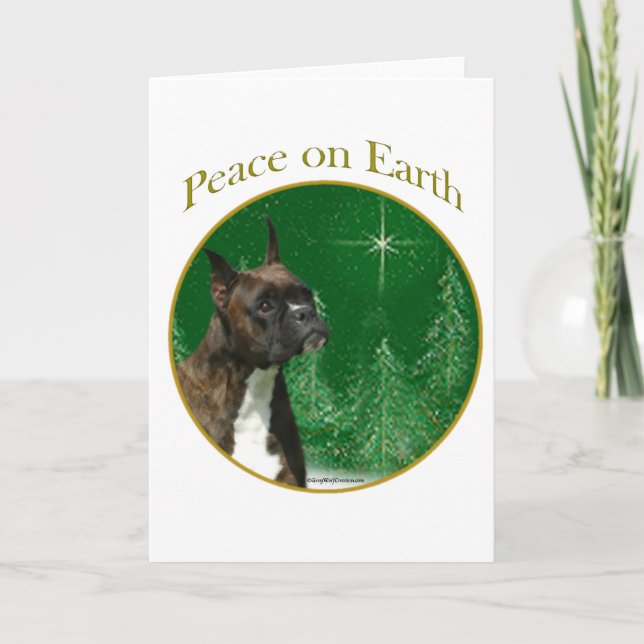 Boxer Peace Holiday Card (Front)