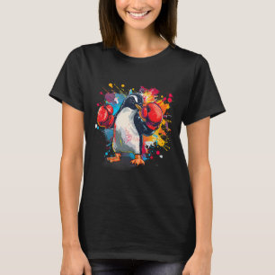 Boxer Penguin With Boxing Gloves Kickboxing Funny T-Shirt