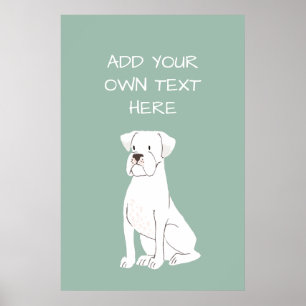 Boxer Personalised Dog Name Poster