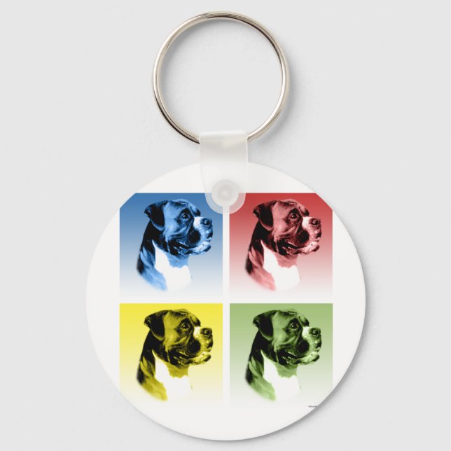 Boxer Pop Art Key Ring (Front)