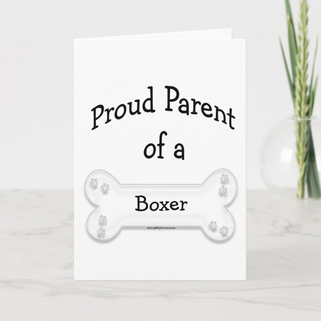 Boxer Proud Parent Holiday Card (Front)