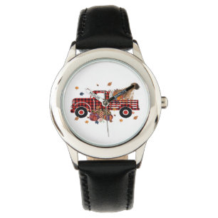 Boxer Pumpkin Truck Halloween Thanksgiving Gift Watch