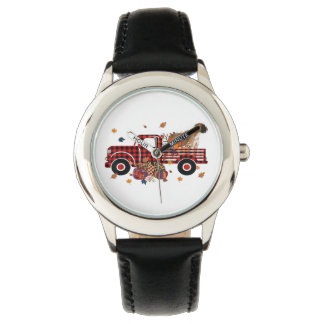 Boxer Pumpkin Truck Halloween Thanksgiving Gift Watch