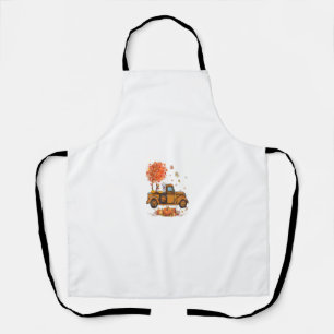 Boxer Pumpkins Truck Autumn Leaf Fall thanksgiving Apron