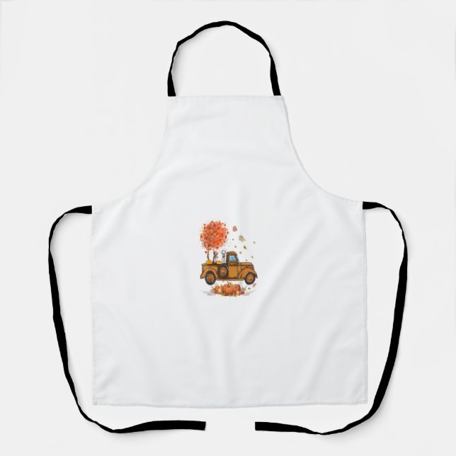 Boxer Pumpkins Truck Autumn Leaf Fall thanksgiving Apron (Front)