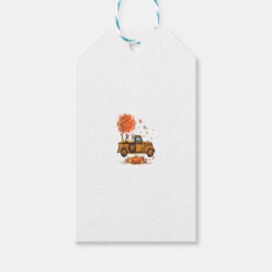 Boxer Pumpkins Truck Autumn Leaf Fall thanksgiving Gift Tags