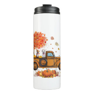 Boxer Pumpkins Truck Autumn Leaf Fall thanksgiving Thermal Tumbler