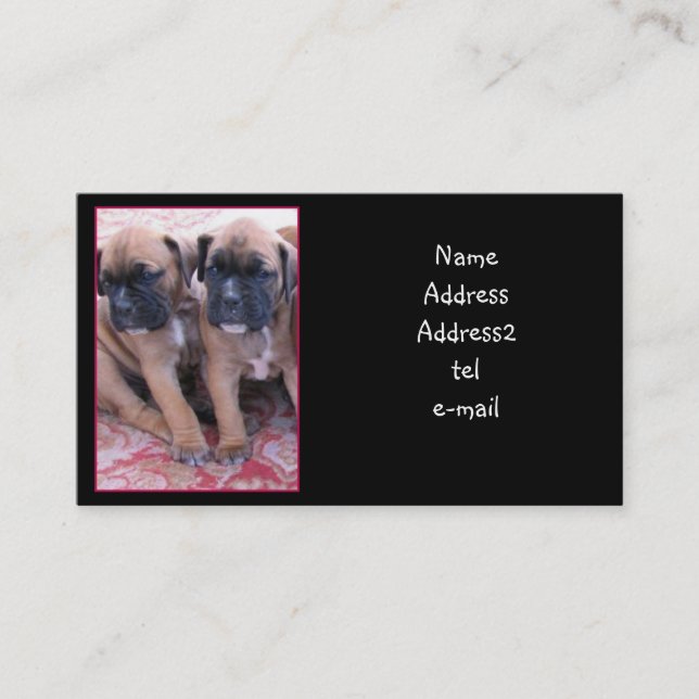 Boxer puppies business card (Front)