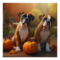 Boxer Puppy Autumn Delight Pumpkin